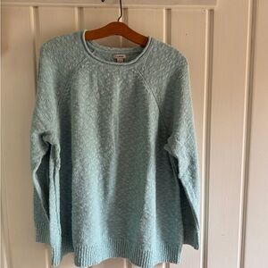 L.L. Bean Soft Blue Textured Sweater